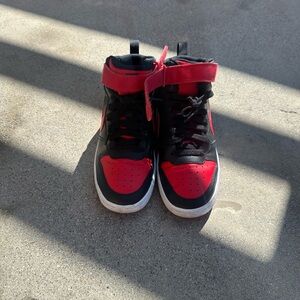 Nike Kids Black and Red High-Top Sneakers